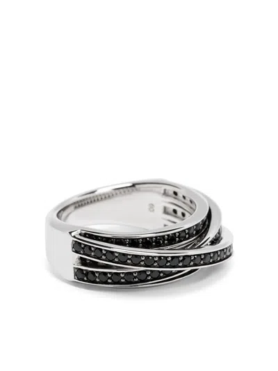 Tom Wood Orb Ring Slim Black-spinel Ring In Silver