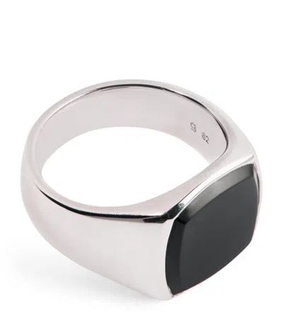Tom Wood Polished Onyx Kay Signet Ring In Metallic
