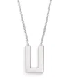 Tom Wood Rhodium-plated Sterling Silver Square Pendent Necklace In Silver