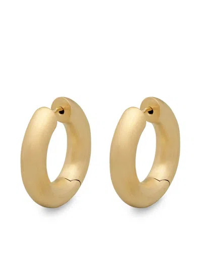 Tom Wood Satin Chunky Hoop Earrings In Gold
