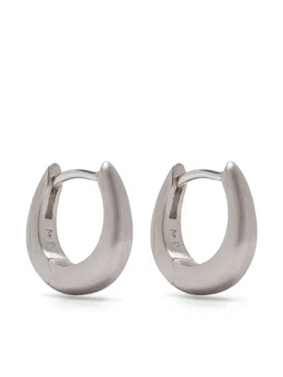 Tom Wood Satin Huggie Earrings In Green