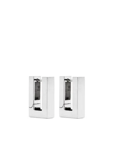TOM WOOD SATIN SQUARE HOOP EARRINGS