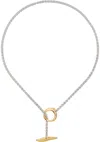 Tom Wood Silver & Gold Robin Duo Necklace In 925 Sil/9k Gol - 19