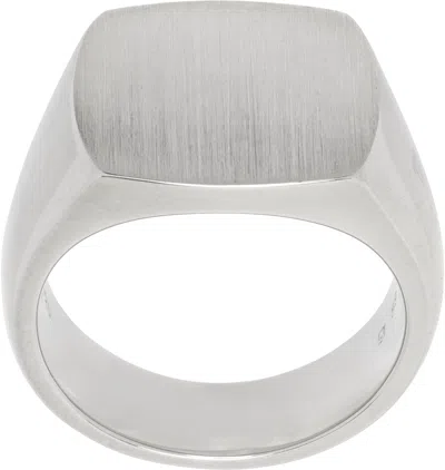 Tom Wood Silver Cushion Satin Ring In 925 Sterling Silver
