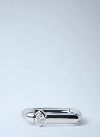 Tom Wood Slim Frame Diamond Ring In Metallic