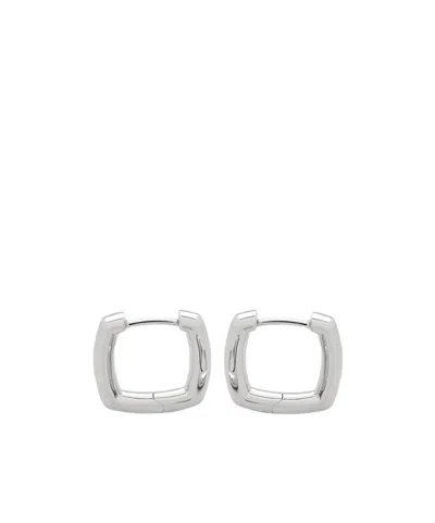 Tom Wood Square And Circular Ring Design Earrings In Silver