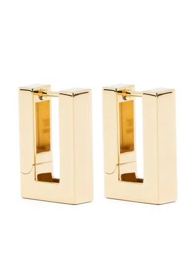 Tom Wood Square Hoops Satin In Gold