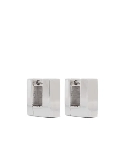Tom Wood Square Pendant Earrings In White