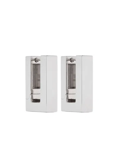 Tom Wood Square Pendant Earrings In White