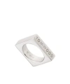 Tom Wood Sterling Silver Square Ring In Silver