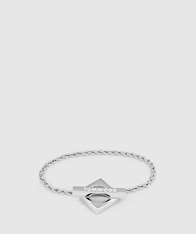 Tom Wood Square Rope Bracelet In Silver