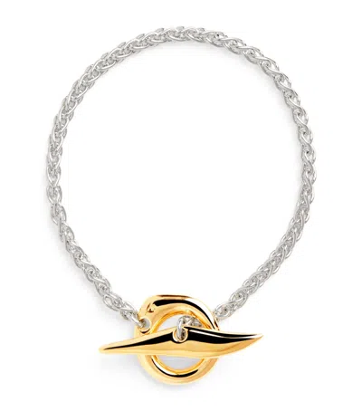 Tom Wood Sterling Silver And Gold Robin Bracelet In Metallic