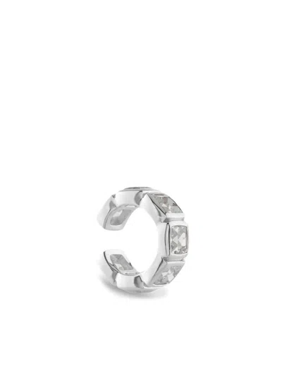 TOM WOOD STERLING SILVER CUSHION CRYSTAL-EMBELLISHED EAR CUFF