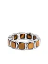 Tom Wood Sterling Silver Cushion Tiger Eye Ring In Silver