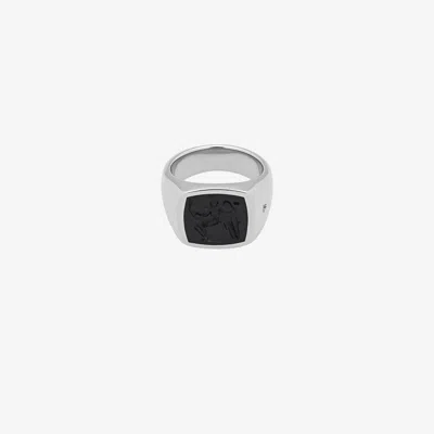 Tom Wood Sterling Silver Eros Onyx Ring In Metallic