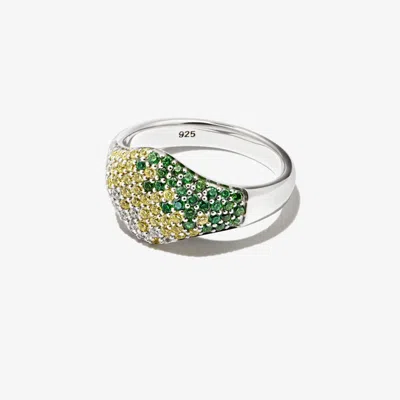 Tom Wood Sterling Silver Mini Crystal Cocktail Ring