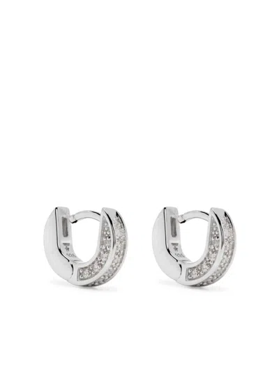 TOM WOOD STERLING SILVER NOVA HUGGIES ZIRCONIA EARRINGS