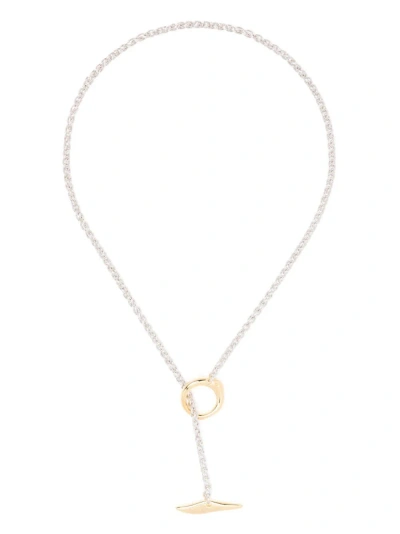 Tom Wood Sterling Silver Robin Chain Duo Necklace In Gold