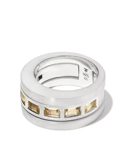 Tom Wood Sterling Silver Vault Double Arch Quartz Ring