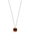 Tom Wood Tiger Eye Cushion Pendant Necklace In Silver