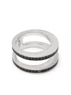 Tom Wood Vault Double Black Spinel Slip-on Ring In Silber