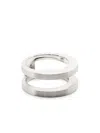 TOM WOOD WOMEN'S DOUBLE SILVER RINGS,R76AFNA02S925