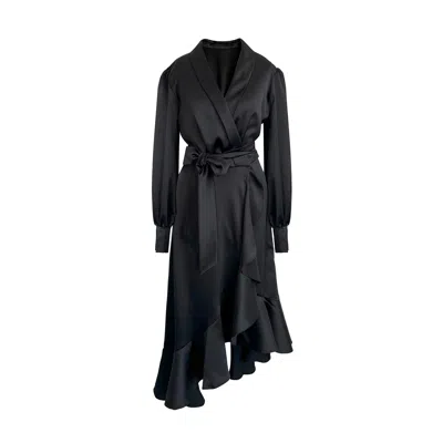 Toma Women's Black Clarice Evening Wrap Dress