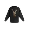 Toma Women's Black / Gold Gold Reindeer Christmas Sequin Black Sweatshirt In Multi