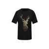 Toma Women's Black / Gold Gold Reindeer Christmas Sequin Black T-shirt In Black