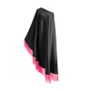 Toma Women's Black / Pink Neon Pink Fringe Off Shoulder Midi Black Dress In Black
