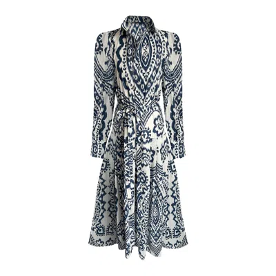 Toma Women's Blue / White Carmen Dress New Season In Blue/white