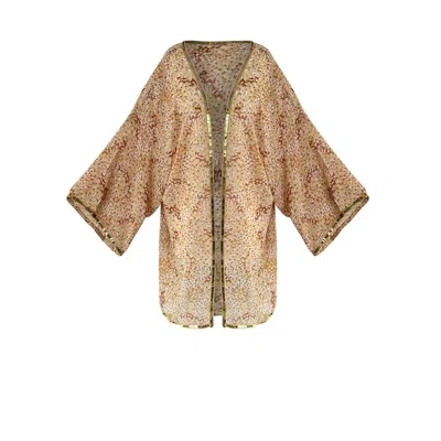 Toma Women's Brown / Gold Goddess Gold Kimono In Brown/gold
