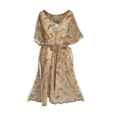 Toma Women's Brown / Gold Sun Kaftan Cover Up Caramel In Brown/gold