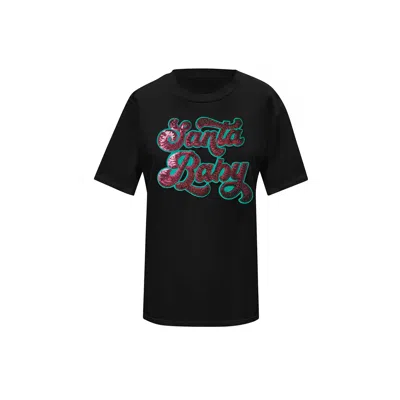 Toma Women's Christmas Black Santa Baby T-shirt