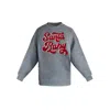 Toma Women's Christmas Grey Embroidery Santa Baby Sweatshirt In Gray