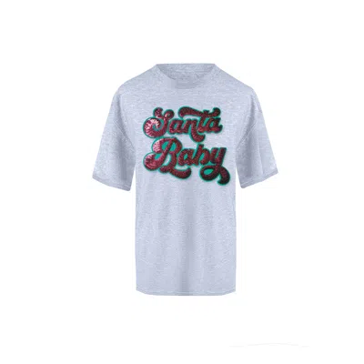 Toma Women's Christmas Grey Santa Baby T-shirt In Gray