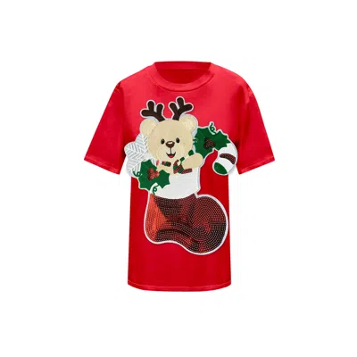 Toma Women's Christmas Red Reindeer T-shirt