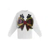 Toma Women's Christmas White Reindeer Bow Sweatshirt In White