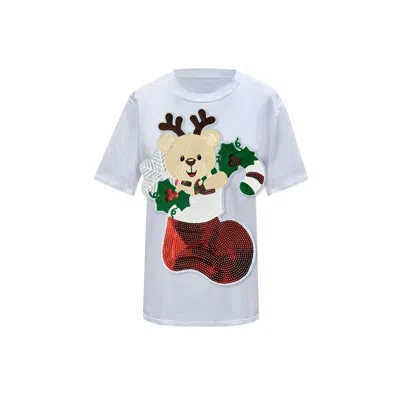 Toma Women's Christmas White Reindeer T-shirt