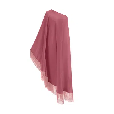 Toma Women's Dusty Pink Fringe Off Shoulder Summer Glam Maxi Dress