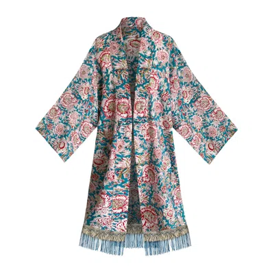 Toma Women's Festival Vacation Holiday Fringe Kaftan In White