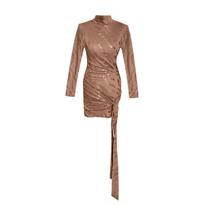 Toma Women's Gold Seduction Evening Party Bodycon Mini Dress