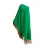 Toma Women's Red / Green Red Fringe Off Shoulder Summer Glam Maxi Green Dress In Multi