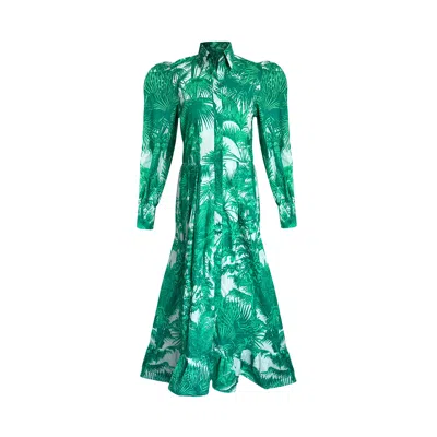 Toma Women's Green / White Sally Dress Spring Summer In Green/white