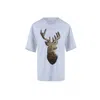 Toma Women's Grey / Gold Reindeer Christmas Gold Sequin Grey T-shirt In White