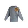 Toma Women's Grey / Gold Sweatshirt With Top Side Gold Sequin Rose In Gray