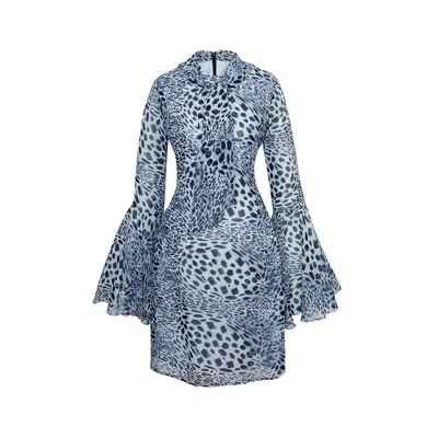 Toma Women's Grey Prima Wild Animal Summer Holiday Dress