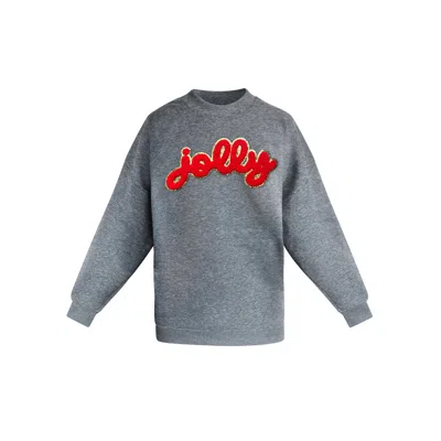 Toma Women's Grey / Red Grey Jolly Christmas Collection Sweatshirt In Gray