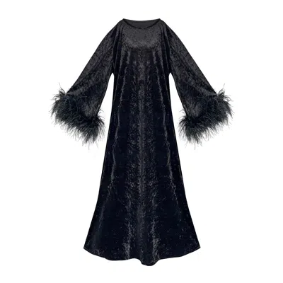 Toma Women's Jess Midi Black Velvet Party Dress