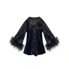 Toma Women's Jess Mini Little Black Velvet Dress In Black